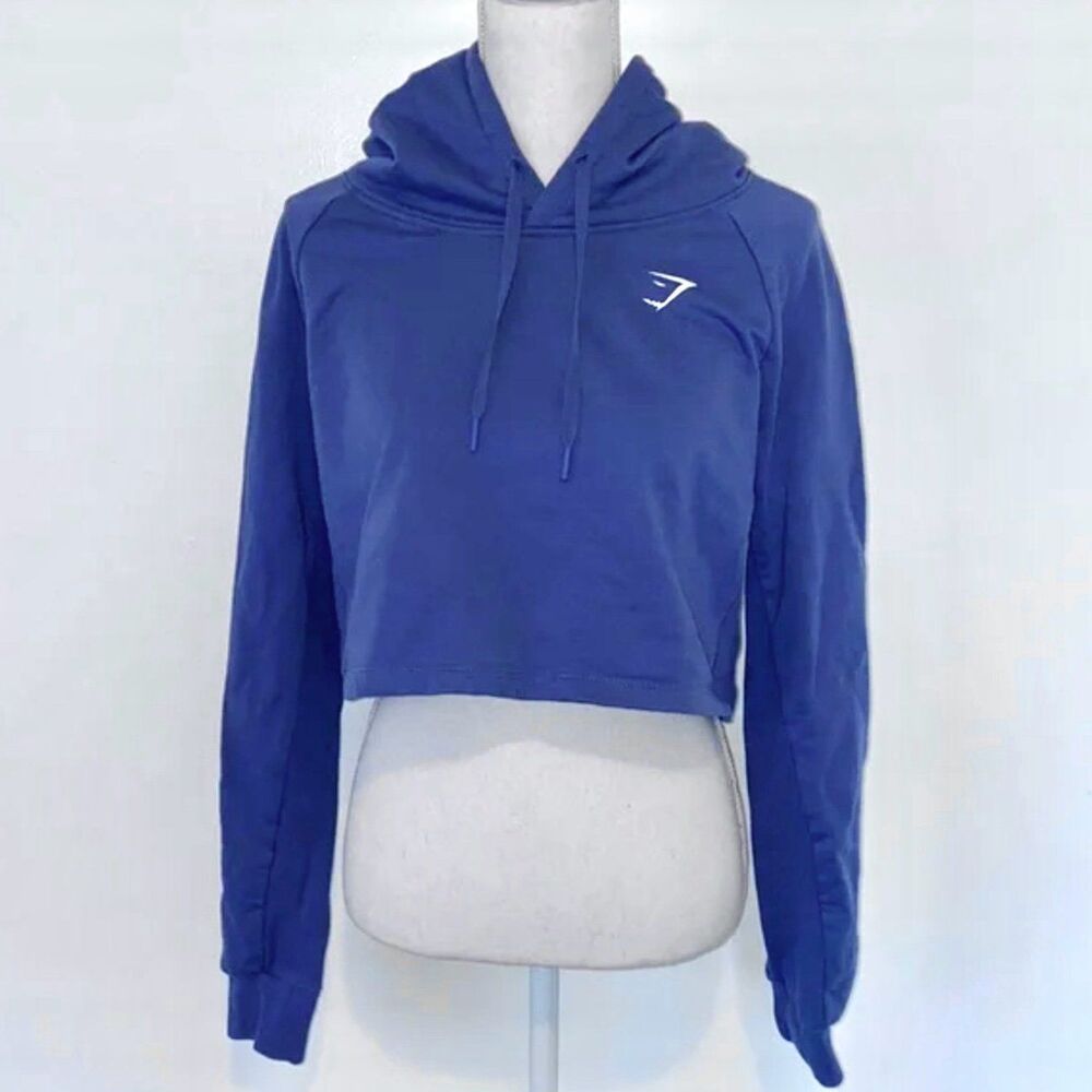 Gymshark blue cropped hoodie